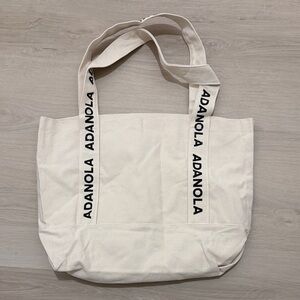 Adanola Cream Canvas Tote with Thick Straps